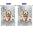 thumbnail image 2 of Playful Golden Retriever Welcomes Winter Snowy Day with Cardinal Bird House Flag 28x40in Double Sided Goldens Dog Lover Gifts Idea Outdoor Decor - 2017, 2 of 5