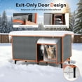 thumbnail image 6 of Heated  House for Outside in Winter, Weatherproof Outdoor  House with  Heating Pad,  &Safe Escape Door, Insulated  Shelter with Heater for Feral Barn Cats Kitty, 6 of 7