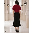 thumbnail image 4 of DARING DIVA Open Front Shrug Crop Ruffle Trim Short Sleeve Cocktail Bolero M Dark Red, 4 of 6