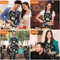 thumbnail image 4 of Pioneer Flower Floral Print Pattern Apron-Garden Aprons for Women with Pockets-Cotton Linen Waterproof Kitchen Cooking Gardening Aprons Adjustable for Kitchen,Cooking,BBQ and Salon 33x27 Inch, 4 of 7