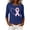Navy, variant on Womens 3/4 Length Sleeve Tops Breast Health Awareness T-Shirt Rose Ribbon Support Encouragement Top