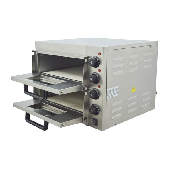 Commercial Double-Decker Pizza Oven Electric 16'' Pizza Snack Maker Machine 110V 3KW