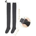 thumbnail image 2 of PULLIMORE Womens Thigh High Socks Over the Knee Stocking Extra Long Boot Socks Leg Warmers (Black), 2 of 9