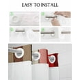 thumbnail image 5 of No Hook Shower Curtain with Snap-in Liner, Red Pink Waterproof Fabric Bathroom Curtains, Farmhouse Wood Grain Vintage Brown Striped Bath Curtains & Mesh Top Window 72"x78" Long, 5 of 6