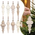 thumbnail image 2 of pdqouc 9 Pcs Neutral Finial Christmas Ornaments Xmas Tree Decor, Vintage Textured Copper Tree Ornaments with Loop, Farmhouse Hanging Baubles, Rustic Decor, for Shatterproof Home Wreath, 2 of 6