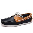 thumbnail image 1 of Nuevos zapatos casuales de cuero para hombres, zapatos náuticos de moda, zapatos planos para hombres con cordones, mocasines para hombres, mocasines transpirables hechos a mano (27,5 cm), 1 of 3