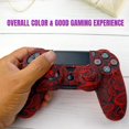 thumbnail image 4 of HAHDAXIA Peau pour Manette Ps4, Étui de Protection en Silicone Antidérapant avec 2 Pcs Capuchons de Prise pour Pouce pour Manette PS4/ Slim/Pro Dualshock 4 Manette Sans Fil (Fleurs Rouges et Noires), 4 of 7