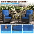 thumbnail image 6 of LazySunsets 3 Pieces Patio Furniture Set, Patio Swivel Rocker Chairs Set of 2, Wicker Outdoor Bistro Set with Rocking Chair, Blue/Gray, 6 of 8