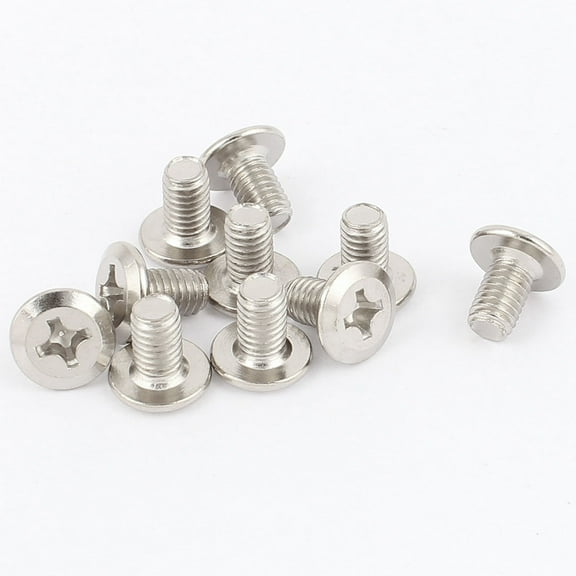 Unique Bargains M6 x 10mm Threaded Flat Head Countersunk Bolts Machine Screws 10 Pack