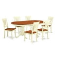 thumbnail image 2 of East West Furniture Plainville 7-piece Wood Dining Table Set in Cherry, 2 of 5