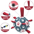 thumbnail image 4 of Balón de fútbol para perros QDAN extra grande para perros grandes, azul y rojo, 4 of 7