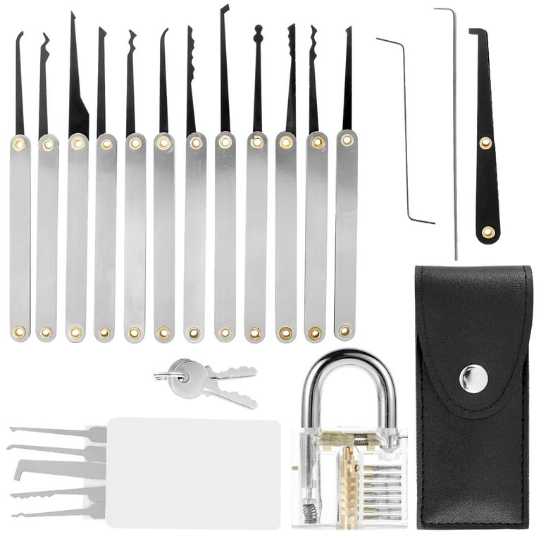 Threns 20pcs Lock Repair Kit Transparent Keyed Padlock Training Skill Lock Practice Set for Beginner, Size: 1Set, Other