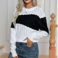 thumbnail image 4 of LEBONYARD Sweaters for Women Clearance $5.00,Womens Lightweight Sweaters up to 50% off,Women's Multi Color Round Neck Sweater Fashion Casual Pullover Long Sleeve Knit White L, 4 of 7