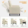 thumbnail image 6 of Alden Design Modern Tufted Fabric Push Back Recliner with Pocket Spring, Beige, 6 of 10