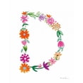 thumbnail image 3 of Zaman, Farida 12x14 Black Modern Framed Museum Art Print Titled - Floral Alphabet Letter IV, 3 of 5