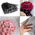 thumbnail image 4 of Papel de para Envolver Flores de 13,5 Yardas, Papel para Envolver Ramo de Flores con Borde Perlado, (Negro, , Rosa), 4 of 8