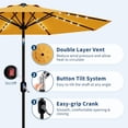 thumbnail image 7 of Riedhoff 9 feet Patio Umbrella with 32 LED Solar Lights, 8 Ribs, Tilt Crank, Yellow, 7 of 7