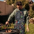thumbnail image 4 of Math Equations Science Icons Black Pattern Apron-Garden Aprons for Women with Pockets-Cotton Linen Waterproof Kitchen Cooking Gardening Aprons Adjustable for Kitchen,Cooking,BBQ and Salon 33x27 Inch, 4 of 7