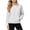*White, variant on ClodeEU Women's Stand Collar Full Zip Long Sleeve Fleece Jacket with Pockets,Casual Slim Fit Cropped Sweatshirt Army Green,Women's Plus L