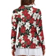 thumbnail image 2 of Yuyamidu Poinsettia Tennis Tops for Women Long Sleeve Golf Shirts Breathable Athletic Shirt Slim Fit Christmas Activewear Size XS, 2 of 8
