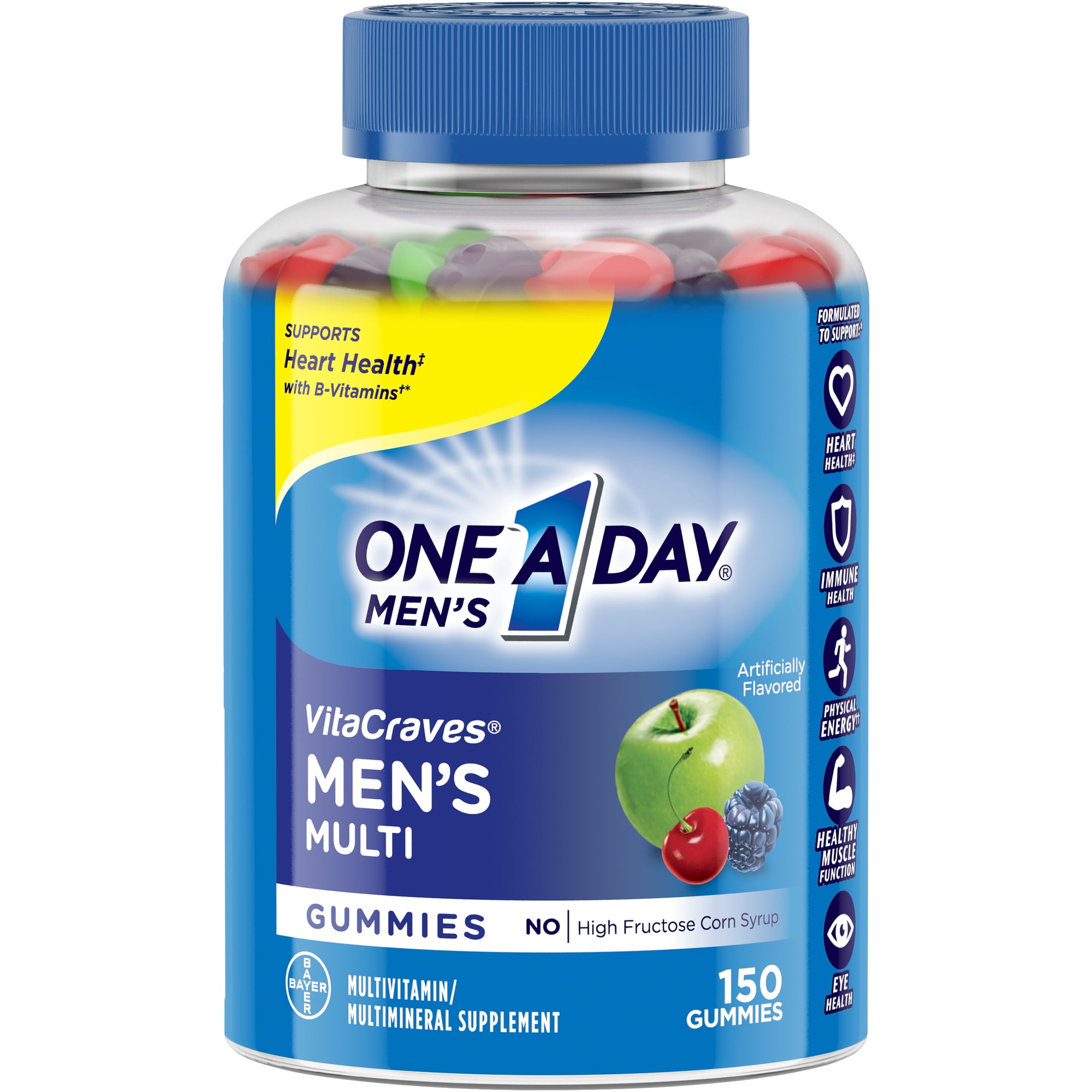 One A Day Men's VitaCraves Multivitamin Gummies, Supplement with Vitamins A, C, E, B6, B12, and Vitamin D, 150 ct.