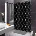 thumbnail image 3 of Black Ombre Shower Curtain, Modern Geometric Pattern Modern Luxury Bathroom Curtain Bathtub Decor Waterproof Fabric Machine Washable with 12 Hooks, 3 of 6