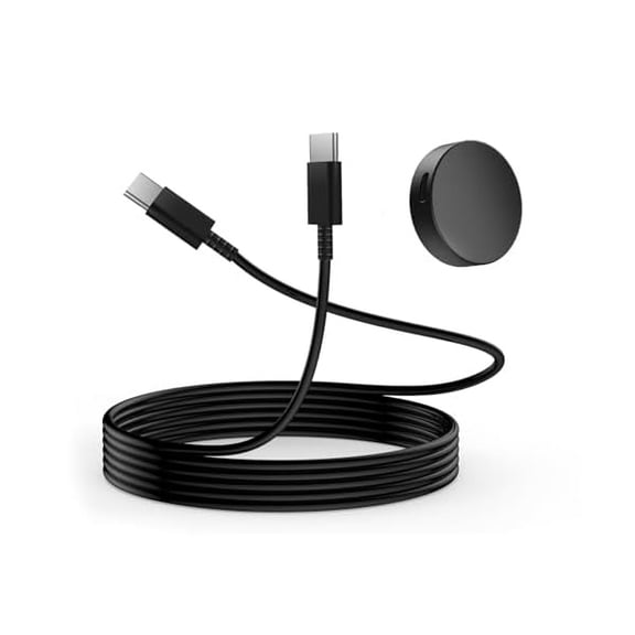 FU206125W Samsung Watch Charger Dual USB-C Cable | Super Fast Wireless Charging Station for Galaxy Watch 7/6/5/4 Series & S25/S24/S23/S22 Ultra/Z Flip 6 | 3.3ft (No Adapter)