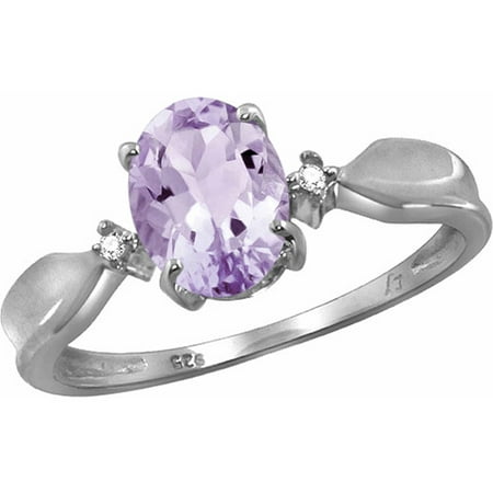 JewelersClub 1.09 Carat Pink Amethyst Gemstone and Accent White Diamond Ring