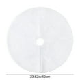 thumbnail image 3 of Yyuenw Plush Christmas Tree Skirts, 23.62 Inches Luxury Snowy White Faux Fur Xmas Tree Base Cover Mat with Gold Snowflakes for Xmas New Year Home Party Decorations, 3 of 7