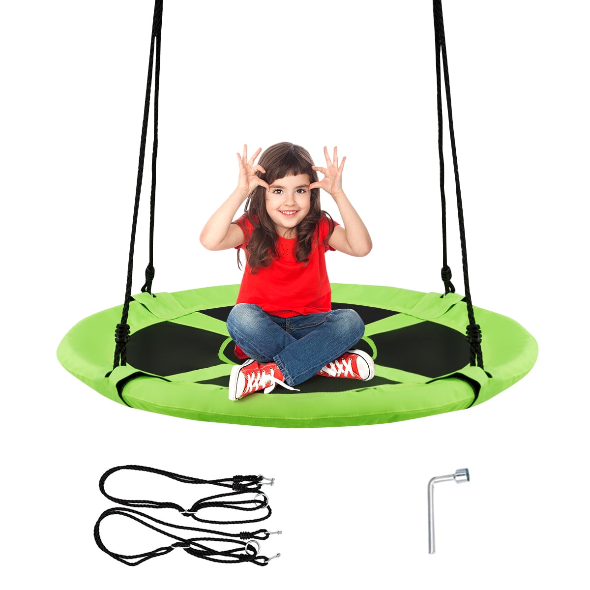 40" Flying Mat Saucer Tree Swing Nest Rope 264lb for Kids Adult In/Outdoor Play 