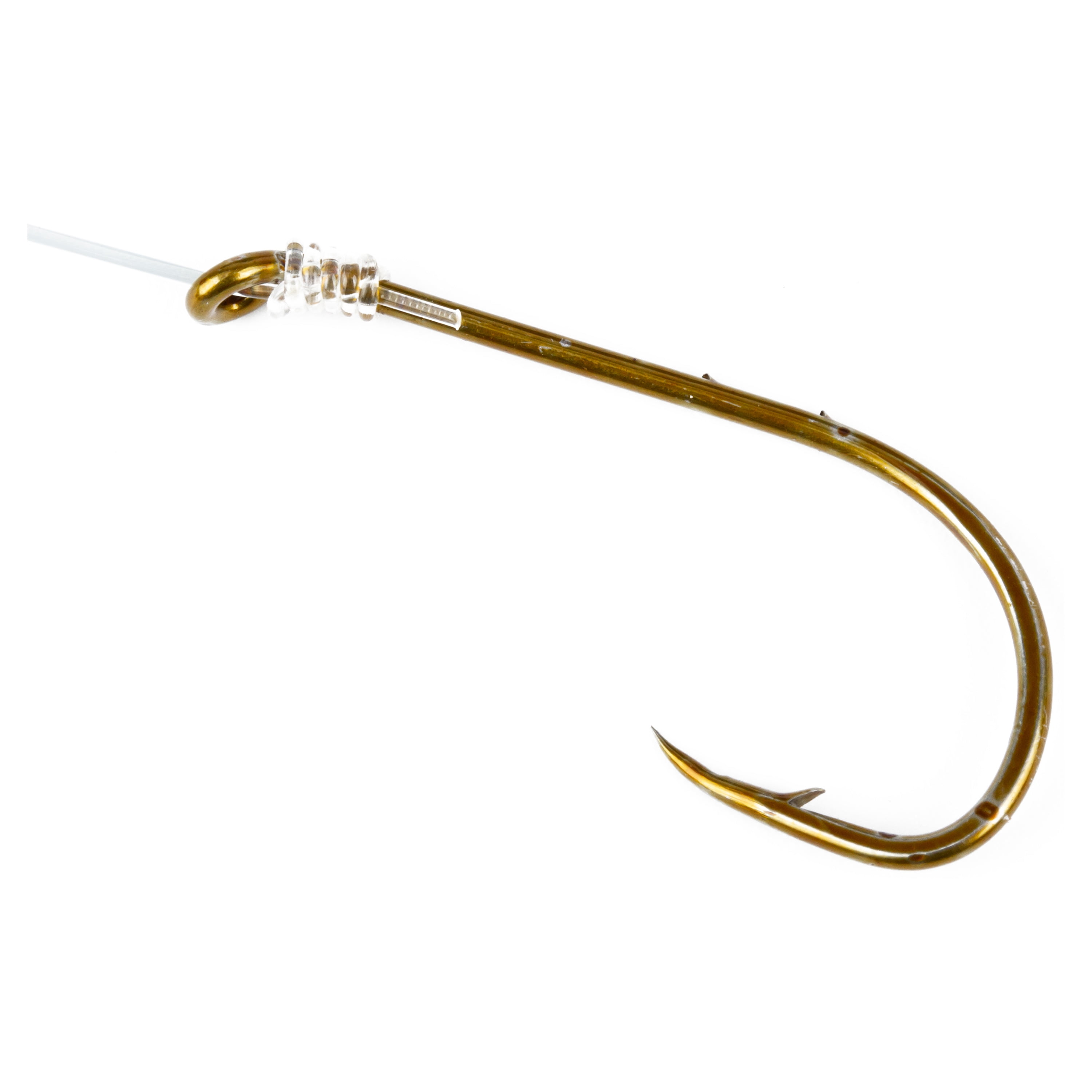 (6 pack) Ozark Trail Size 1 Baitholder Snelled Fishing Hooks, Gold, Pre-Tied Leader, Freshwater Fishing, 8-Pack