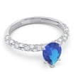 thumbnail image 3 of 1.30 Carat Natural Diamond Blue Sapphire Gemstone Wonderful Engagement Ring for Women Solid 14K White Gold Size 11.5 by Diamond-Capitals, 3 of 8
