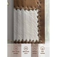 thumbnail image 6 of Cow Cowhide Sheer Curtains 72 inches Long 2 Panels Set Abstract Brown Seam Leather Sheer Window Curtain Rod Pocket Voile Drapes for Living Room/Bedroom, Each 52" W x 72" L, 6 of 7