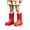 Red, variant on Otqutp Toddler Boys Girls Rainboots Letter Print Waterproof Rubber Rain Shoes Non Slip Mid Calf Boots Outdoor Water Shoes