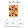thumbnail image 3 of Throw Blanket for Couch Sofa and Bed, Bold Black and White Leaves Orange Super Soft Plush Throw Blanket, Fuzzy Cuteness Comfy Warm Washable Flannel Blanket & Throws for All Season 40"x30", 3 of 7