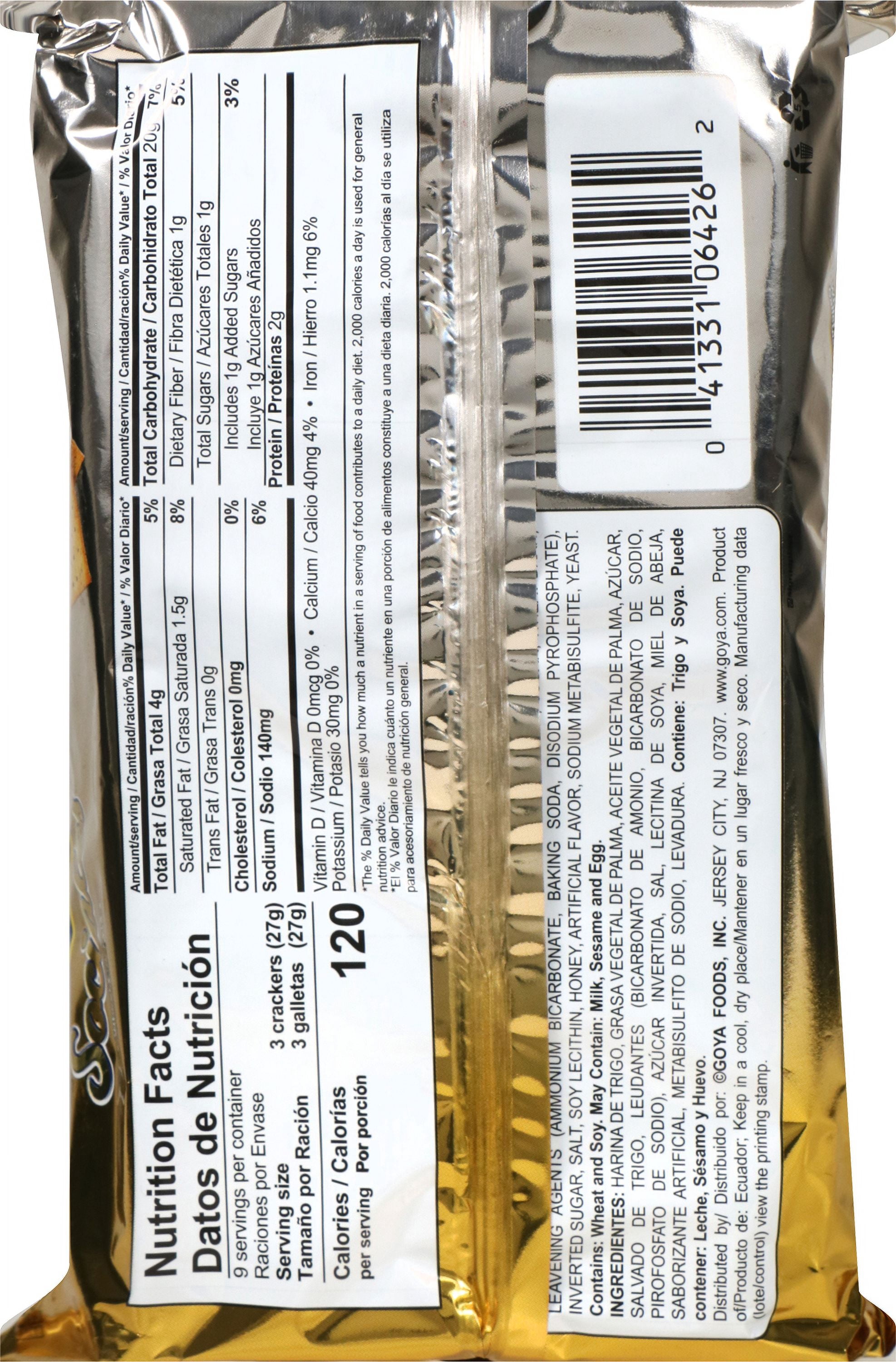 (6 pack) Goya Sociales Wheat Crackers, 10 oz