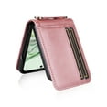 thumbnail image 4 of Dteck Case with Front Screen Protector for Motorola Razr 2025/2024,Shockproof Leather Wallet Case with Card Holder Crossbody Detachable Lanyard Strap Cover for Motorola Razr 2025/2024,Pink, 4 of 5