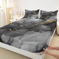 thumbnail image 3 of Manfei Marble Watercolor Full Size Sheets 4-Piece for Boys Girls,Stone Pattern Breathable Bed Sheets,Abstract Gradient Lightweight Sheet Sets,Lightweight Room Decor, 3 of 7
