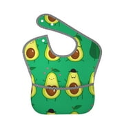 Bingfone Mess-Proof Baby Bib - Waterproof Bib For Baby Boy Or Girl With Food Catcher Pocket, Unisex-Cartoon Fruit 1