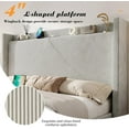 thumbnail image 6 of Merluxy King Bed Frame with Charging Station and Storage Headboard,Corduroy Upholstered,Light Grey, 6 of 9