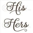 thumbnail image 2 of His and Hers Vinyl Lettering Wall Decal Sticker Bathroom Decals Size: 6"H x 9"L, 6"H x 11"L - Color: Metallic Bronze, 2 of 5