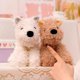 thumbnail image 2 of ZHAOCHENG Lindo cachorro de peluche de 18 cm, ideal para niños y niñas, decoración de fiestas, regalo de cumpleaños, color marrón, 40 cm., 2 of 5