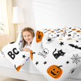 thumbnail image 3 of Homewish Boo Pumpkin Full Size Comforter Sets for Kids, White Skull Bat Star Halloween Bedding Comforter Set, Halloween Reversible, 3pcs, 1 Comforter and 2 Pillowcases, 3 of 6