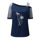 thumbnail image 5 of Gibobby Casual Playera de Manga Corta para Mujer Mujeres Impreso Hombro Tops Sexy Glitter Camisa manga corta Blusa Tops(Azul,M), 5 of 5