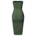thumbnail image 2 of FashionOutfit Women's Sexy Scuba Crepe Tube Top Body-Con Midi Dress in Various Colors, 2 of 3