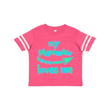 

Inktastic My Mawmaw Loves Me- blue and green arrow hearts Gift Toddler Boy or Toddler Girl T-Shirt
