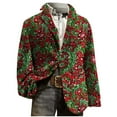 thumbnail image 7 of hlysgo Ugly Christmas Blazer for Men Trendy Xmas Print One Button Lapel Suit Jackets Winter Christmas Holiday Party Corduroy Blazers Red XL, 7 of 7