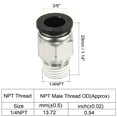 thumbnail image 2 of Uxcell Straight Coupling Adapter 1/4NPT Push to Fit 3/8 Inch OD Hose Connect Fittings, Black & Silver Tone 3 Pack, 2 of 5
