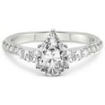thumbnail image 4 of IGI Certified 1 Carat Pear Shape Lab Grown Diamond Engagement Ring | 14K White Gold |Geneva Side Stone Diamond Ring | FG-VS Quality Friendly Diamonds, 4 of 6