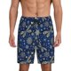 thumbnail image 1 of Balery Dark Blue Christmas Pantalones cortos de pijama de punto de algodón para hombre con cinturilla y bolsillos-Medium, 1 of 6